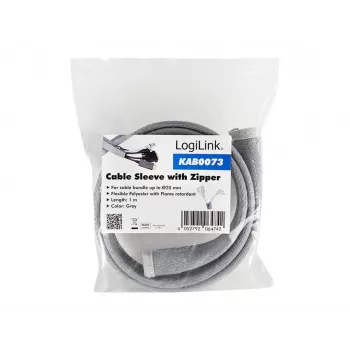 Ochranná hadica na kábel LogiLink KAB0073 sivý