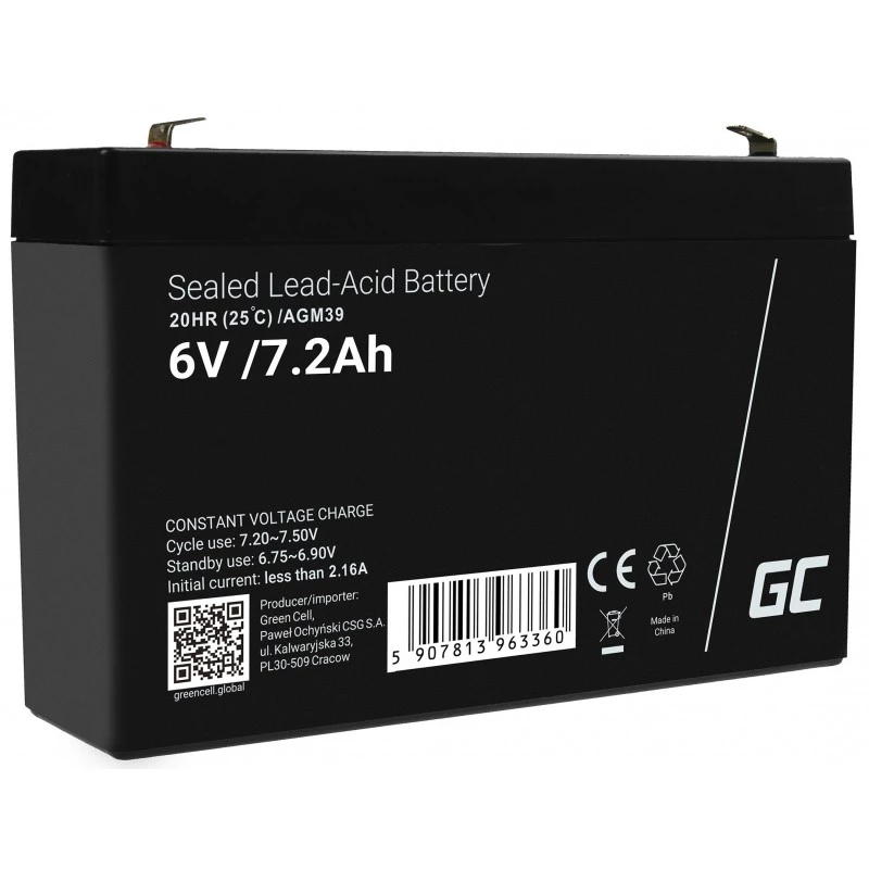 Green Cell AGM39 priemyselná batéria 7200 mAh 6 V
