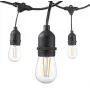 VISIONAL LED záhradná reťaz so 15 objímkami E27, dĺžka 15 m, rozostup 1 m, čierny kábel (H05VV-F 2x0,75)