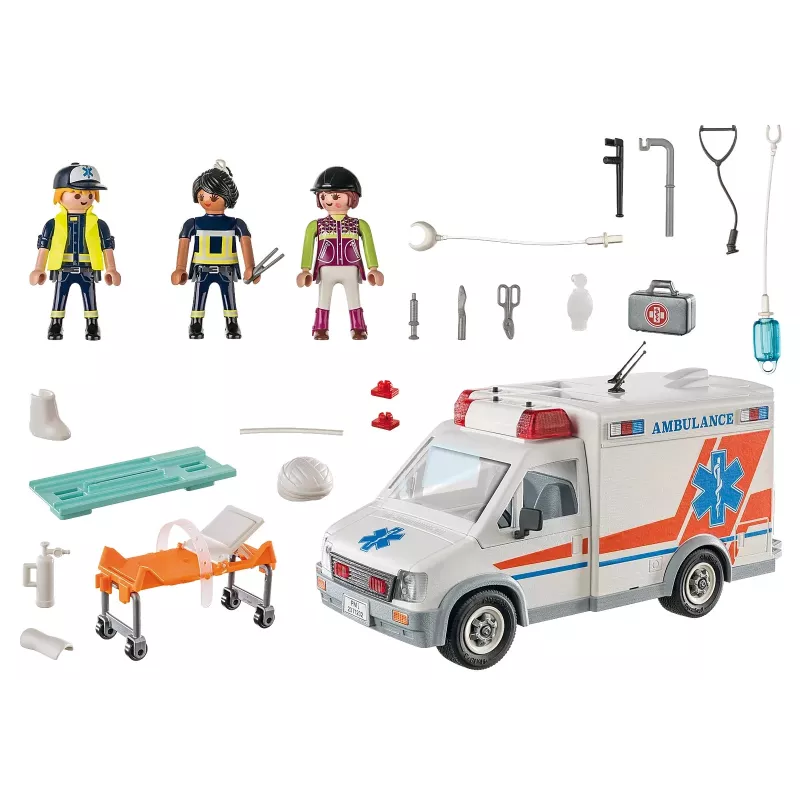 Hračkárska sanitka PLAYMOBIL 71232 — viacfarebná, pre 4–10 rokov, AAA batéria