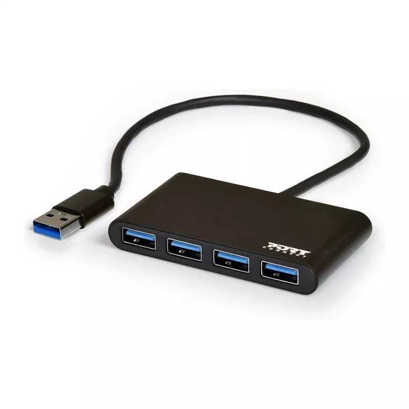 USB hub Port Designs 900121 USB 3.2 Gen 1 Type-A 5000 Mbit/s čierny
