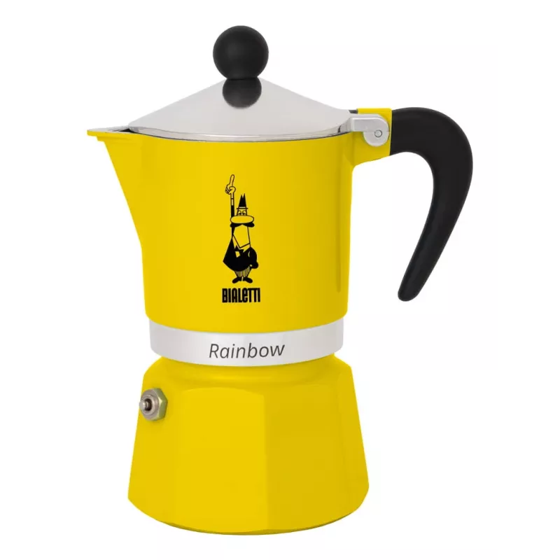 Moka kanvica Bialetti Rainbow čierna žltá