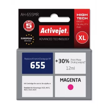 Activejet AH-655MR atrament (náhrada za HP 655 CZ111AE; Premium; 12 ml; purpurová)
