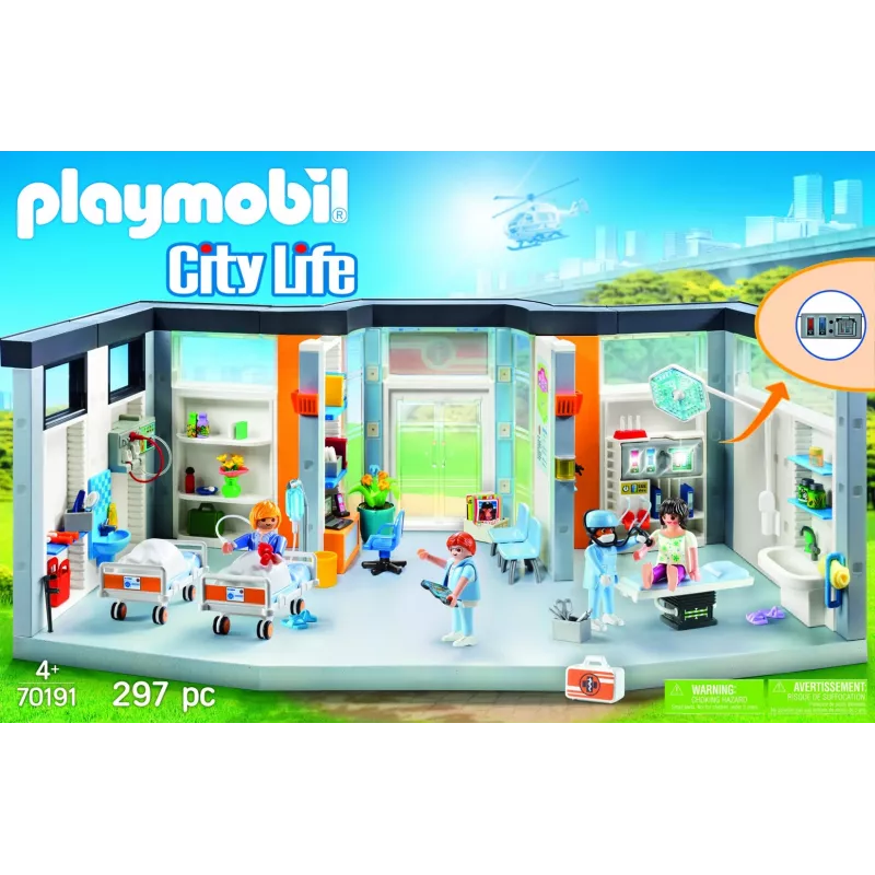 Figúrka Playmobil 70191 Zariadené nemocničné krídlo 297 dielov