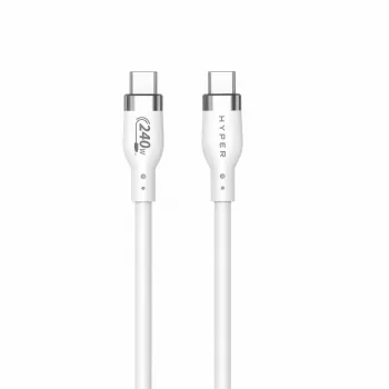 HYPER HyperJuice 240W silikónový USB-C na USB-C kábel (0,9 m/1 m) - biely