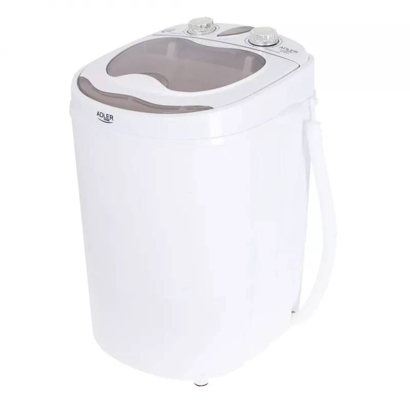 Práčka s horným plnením Adler AD 8055, prenosná, objem 3 kg, krémová, otočný regulátor, 150 W