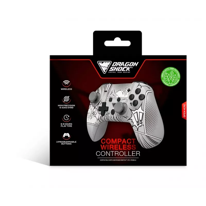 DragonShock PopTop Compact, gamepad, Nintendo Switch, tlačidlo Späť, D-Pad, tlačidlo Home, tlačidlo Reset, bezdrôtový, Bluetooth, USB Type-C