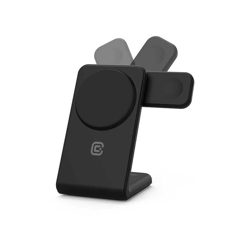 Indoor nabíjačka Crong CRG-MSPS-BLK smartwatch čierna Lightning USB bezdrôtová