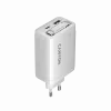 CANYON nabíjačka OnCharge 65RC s integrovaným USB-C káblom 65W, 1x PD, 1x QC, EU zástrčka, biela