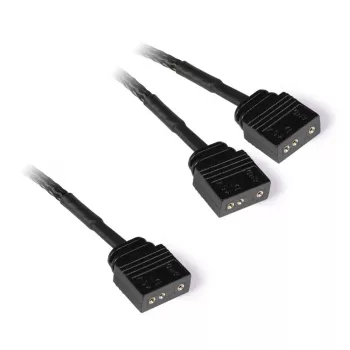 Y-káblový rozbočovač aRGB 3-pin na 2x 3-pin, 60cm čierny, vrátane konektorov