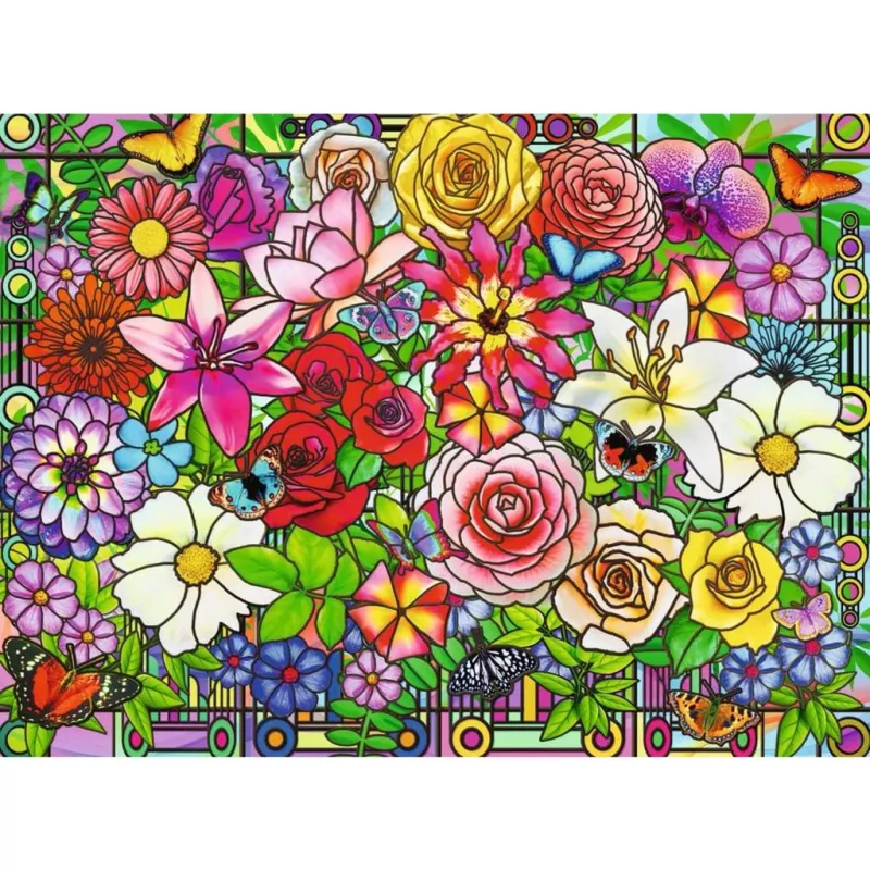 Ravensburger Feel Well & Puzzle - Blumenfenster, 100 dielikov, taktilné prvky