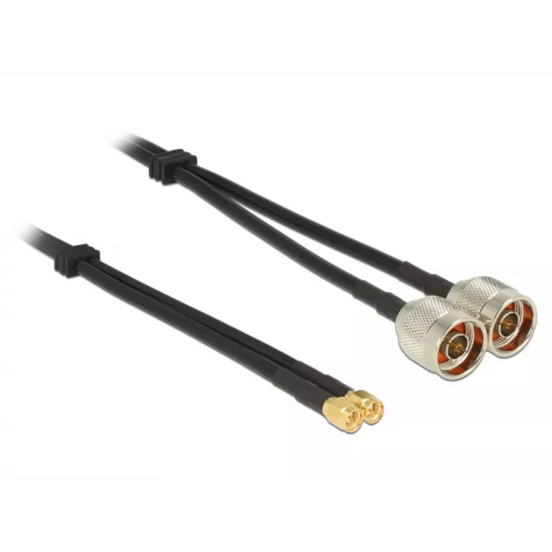Koaxiálny kábel DeLOCK 89467 RG-58 5 m 2x N samec 2x SMA samec čierny