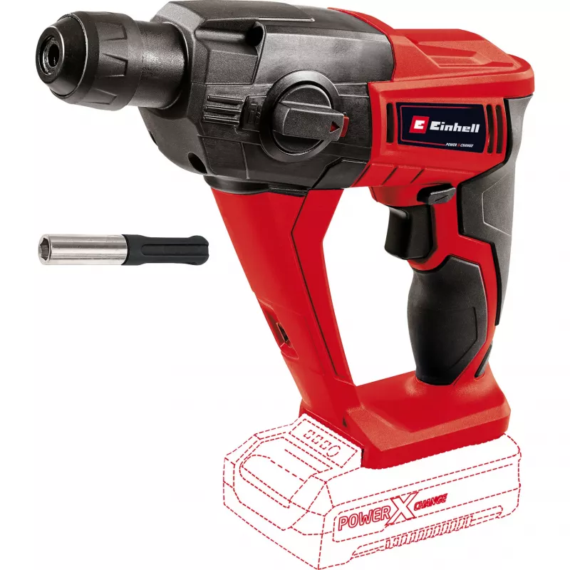 Akumulátorové vŕtacie kladivo EINHELL Power X-Change TE‑HD 18 Li, 18V, Li‑Ion 4,0 Ah Plus, so sadou vrtákov a dlát
