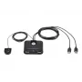 USB 2.0 2-port zariadenie na zdieľanie periférií ATEN US224AT — USB Type-A, 1,8 m kábel, čierna