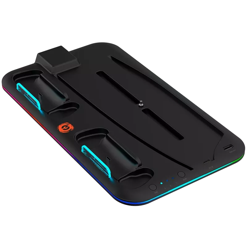 Chladiaci stojan CANYON CS-5 RGB pre PS5 s nabíjaním, model CND-CSPS5B