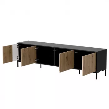 Cama MERCI RTV skriňa 200 x 40 x 54 cm čierna/dub artisan