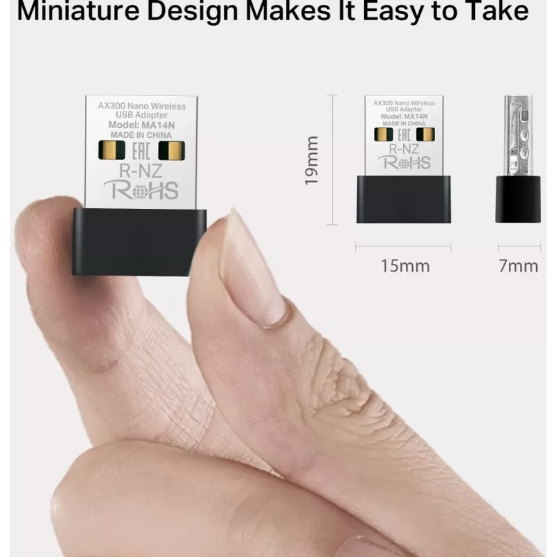 Mercusys MA14N AX3000 Nano Wi-Fi USB adaptér, až 287 Mb/s