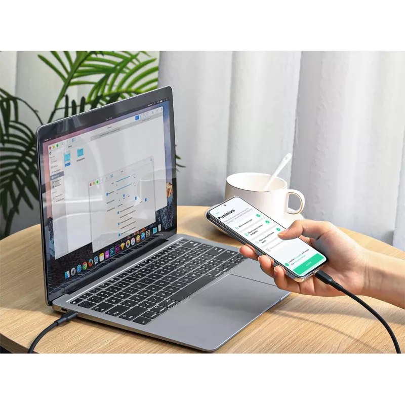 AUKEY CB-SCC241 USB-C Power Delivery PD 240W 5A 20V 1m nylon čierny - D