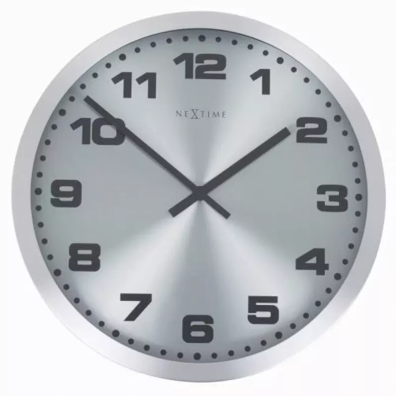 NeXtime nástenné hodiny 2906zw Mercure, Ø25 cm, strieborná