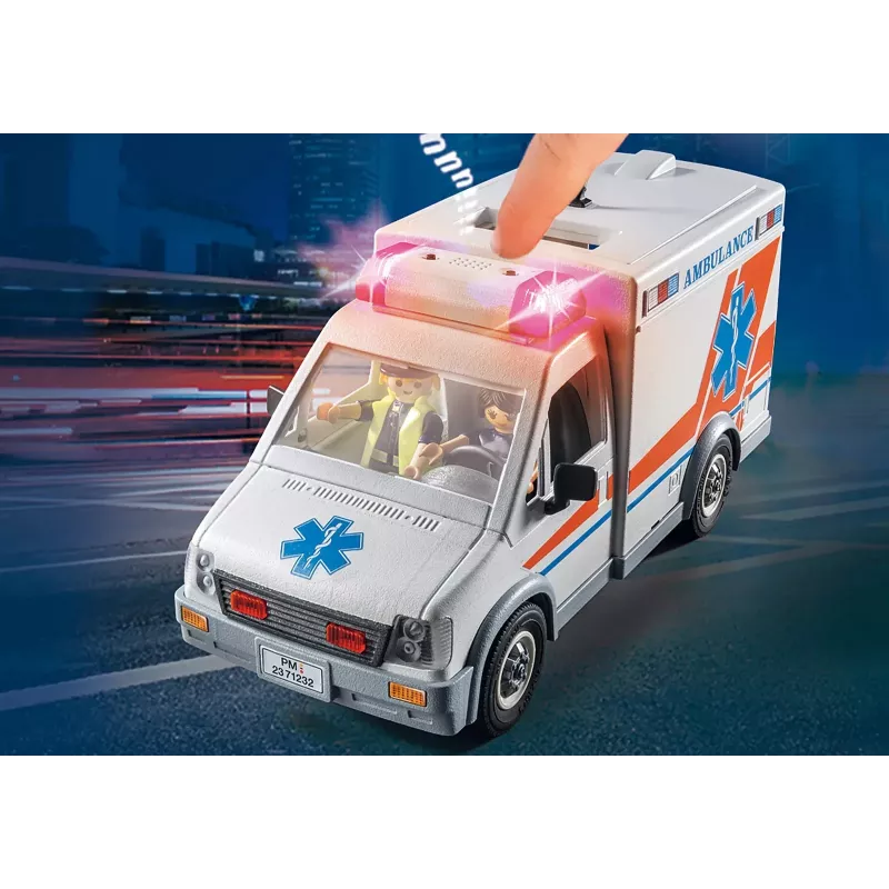 Hračkárska sanitka PLAYMOBIL 71232 — viacfarebná, pre 4–10 rokov, AAA batéria