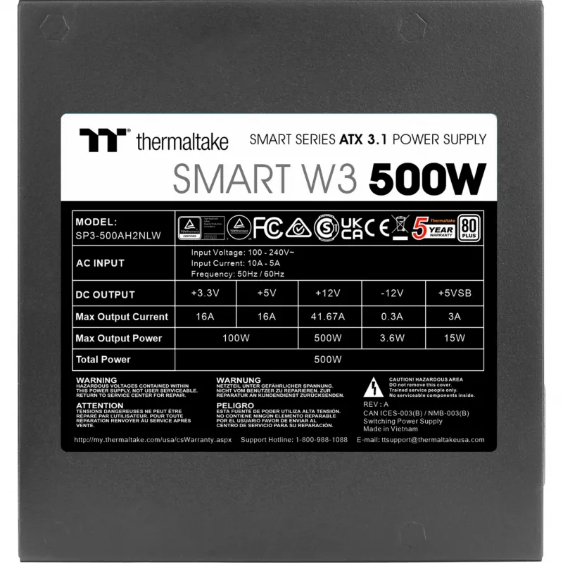 Napájací zdroj Thermaltake Smart W3 500 W