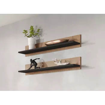 Cama sada dvoch políc 125cm SOHO dub lefkas/čierna