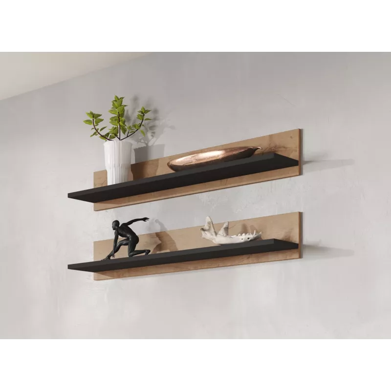 Cama sada dvoch políc 125cm SOHO dub lefkas/čierna