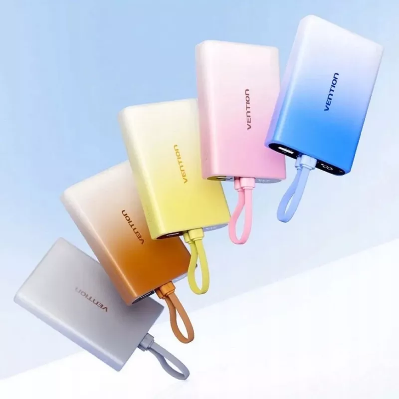 Prenosná nabíjačka Vention 10000 mAh s USB-C, Lightning a USB-A, 22,5 W výstup, medená
