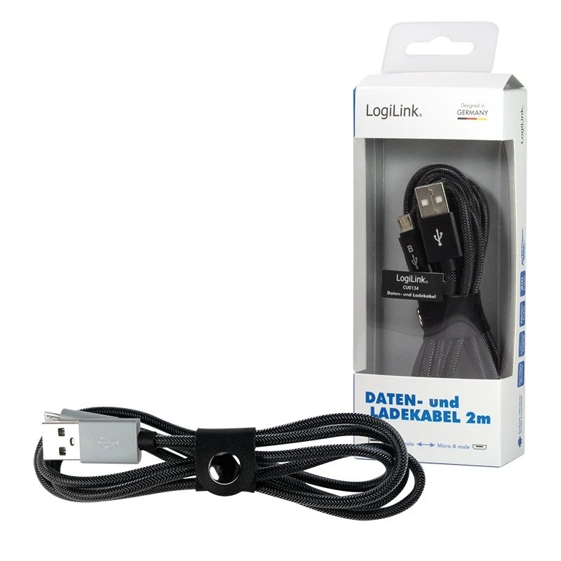 Synchronizačný a nabíjací kábel USB-A na Micro-B konektor samec 2 m