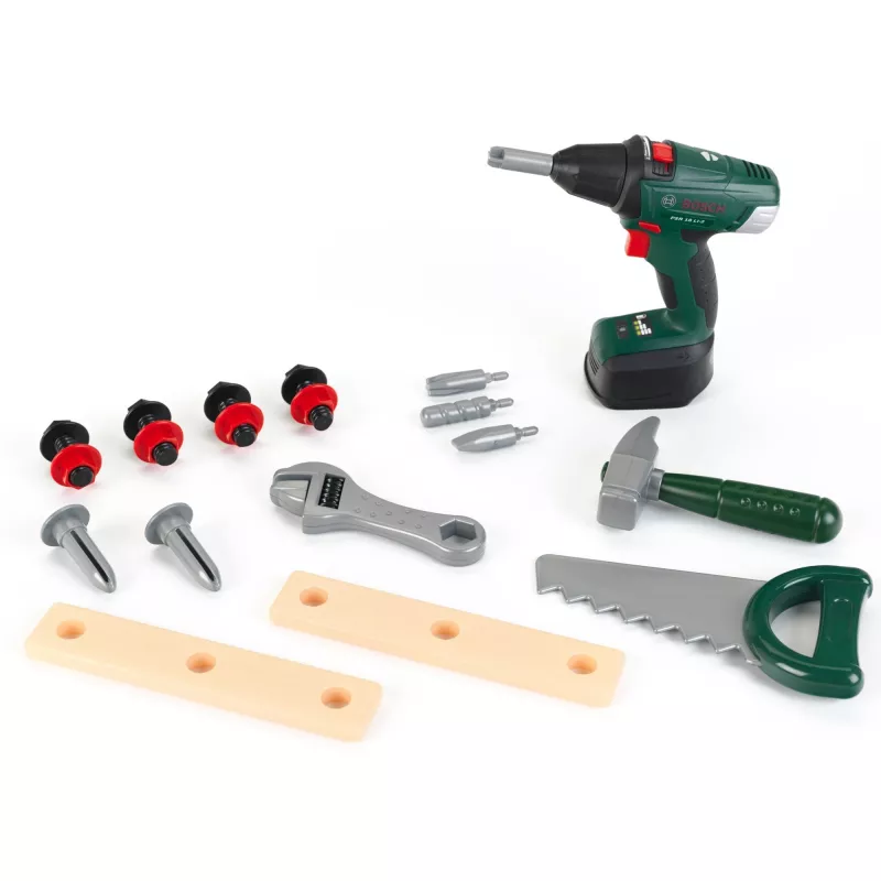 Theo Klein 8520 Bosch Toolbox I s množstvom náradia I vrátane akumulátorového skrutkovača na batérie