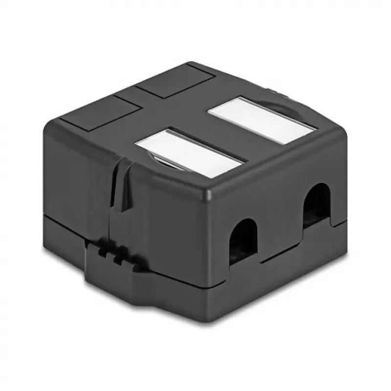 Delock 85842 Prázdne puzdro Keystone, 2-portové, s magnetickou základňou, čierne