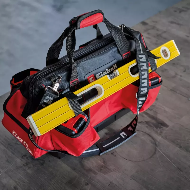 Einhell 4540036 E-Case Bag systémová taška na náradie, polyester, nosnosť 30 kg, čierna/červená