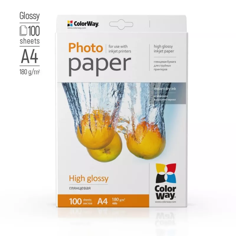 ColorWay fotopapier, 100 listov | 180 g/m² | A4 | vysoký lesk