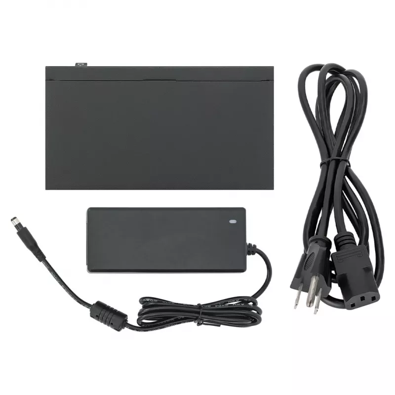 Gigabit 5xPoE Passthrough Switch, napájaný cez PoE alebo AC, 68W
