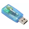 USB externá zvuková karta Gembird Virtus2 — USB rozhranie, 3,5 mm slúchadlá, modrá priehľadná
