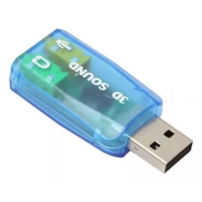 USB externá zvuková karta Gembird Virtus2 — USB rozhranie, 3,5 mm slúchadlá, modrá priehľadná