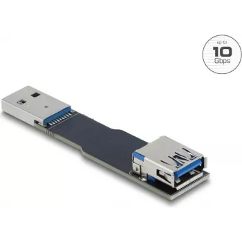 Gender adaptér kábel DELOCK 67420 — USB Type-A na Type-A, čierny