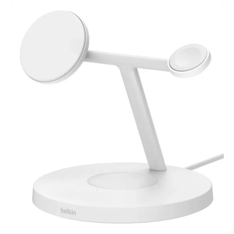 Belkin BoostCharge Pro slúchadlá, smartfón, smart hodinky biela USB bezdrôtové nabíjanie rýchle nabíjanie interiérové