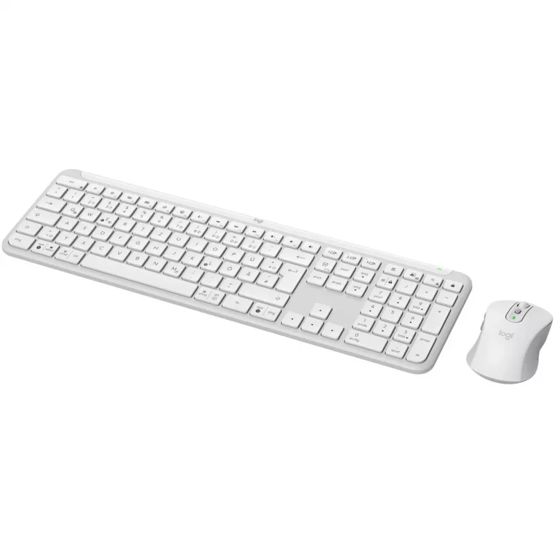 Logitech MK950 Signature Slim Klávesnica Myš vrátane Office RF Wireless + Bluetooth QWERTZ Deutsch grafitová biela
