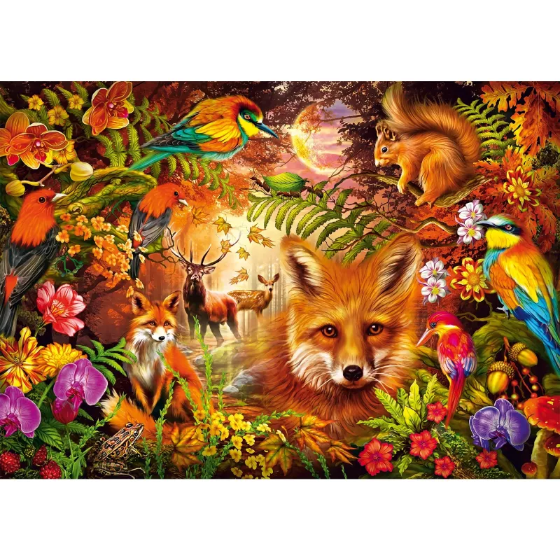 Kvety, srsť a perie, puzzle 1000 dielikov
