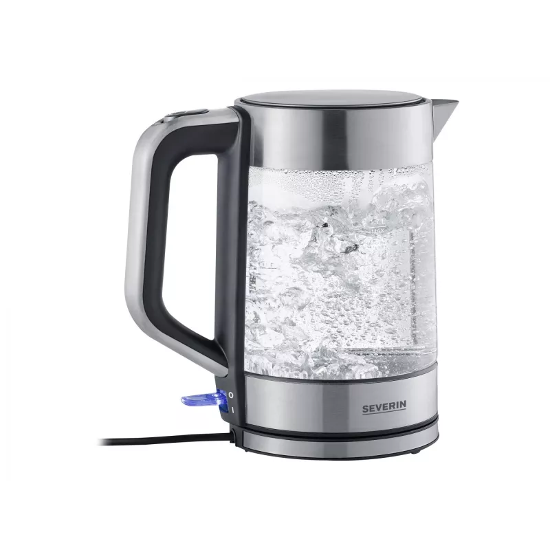 Rýchlovarná kanvica Severin 1,7 l 2200 W čierna nerez transparentná