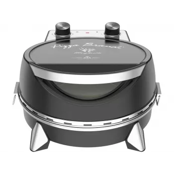 Elektrická pizza rúra SIMFER MKE0-P — 1100 W, 80–300 °C, 30-minútový časovač, vyberateľný 33 cm pizzový kameň, čierna
