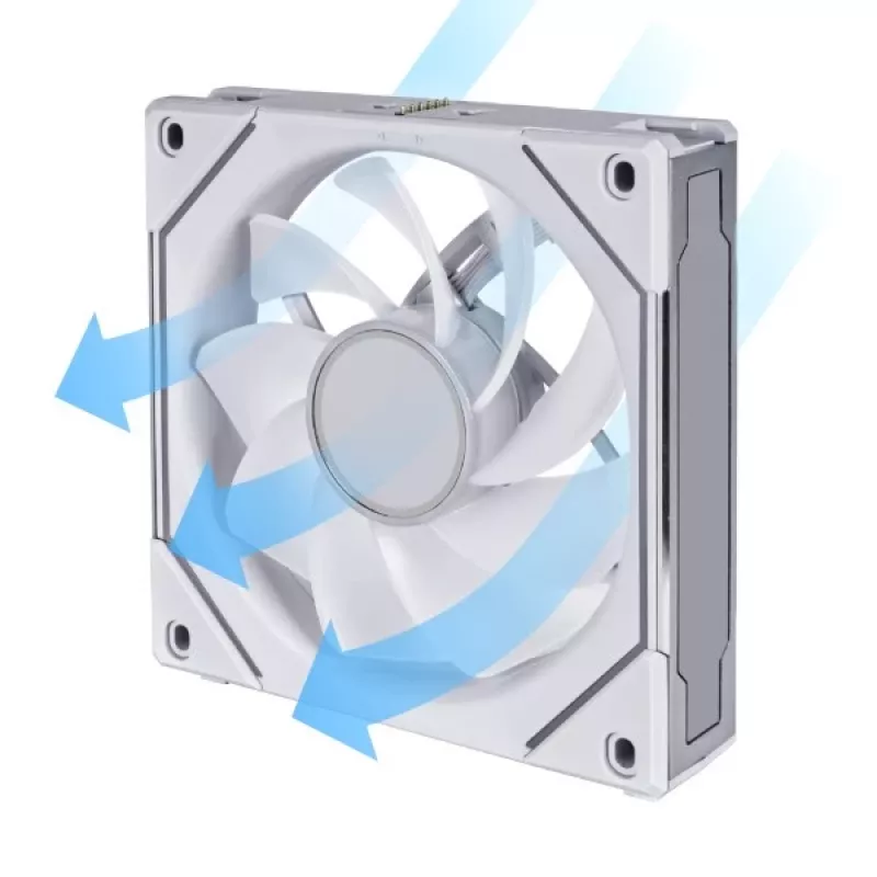 120mm Lian Li UNI FAN SL-INF Wireless ARGB PWM — biela, modulárny magnetický systém ventilátorov