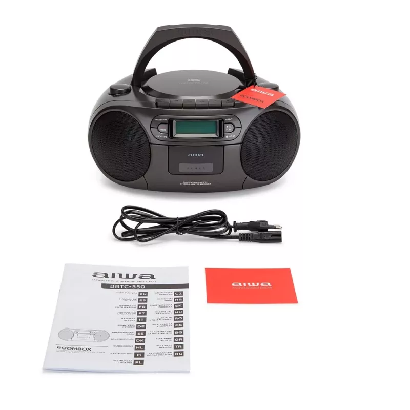 Prenosný stereo systém Aiwa BBTC-550BK Digital 6 W FM PLL čierny