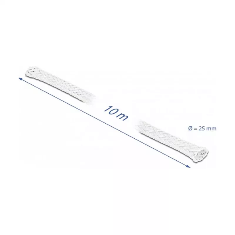Pletená hadica DeLOCK 20806 10 m x 25 mm biela