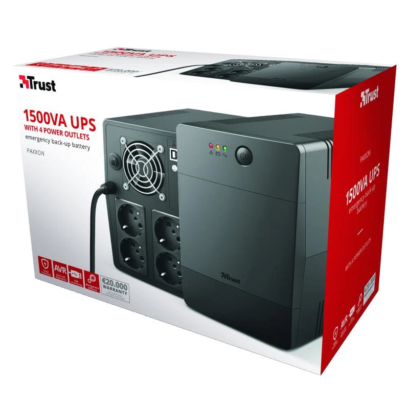 UPS|TRUST|900 Watts|1500 VA|Typ priebehu simulovaná sínusoida|Desktop/pedestál|23505