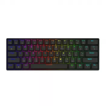 Mechanická herná klávesnica SAVIO BLACKOUT X2 PEACH — 61 klávesov 60 % QWERTZ, RGB LED, Hot-Swap, USB Type-A/Type-C, odnímateľný kábel