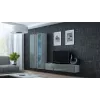 Cama vitrína VIGO '180' 180/40/30 biela/sivá lesklá