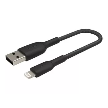 Kábel pletený USB-Lightning 15 cm čierna