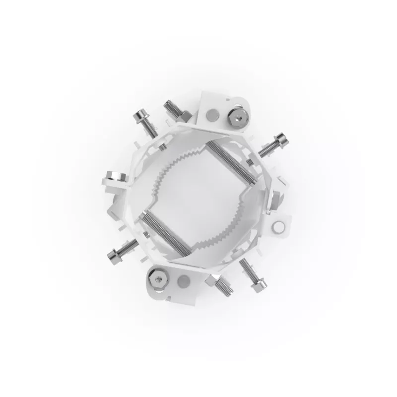 Ubiquiti UACC-Wave-AP-Micro-Mount montážny držiak na stĺp pre 4x Wave AP Micro, nerezová oceľ, stĺp 25–76 mm, biely